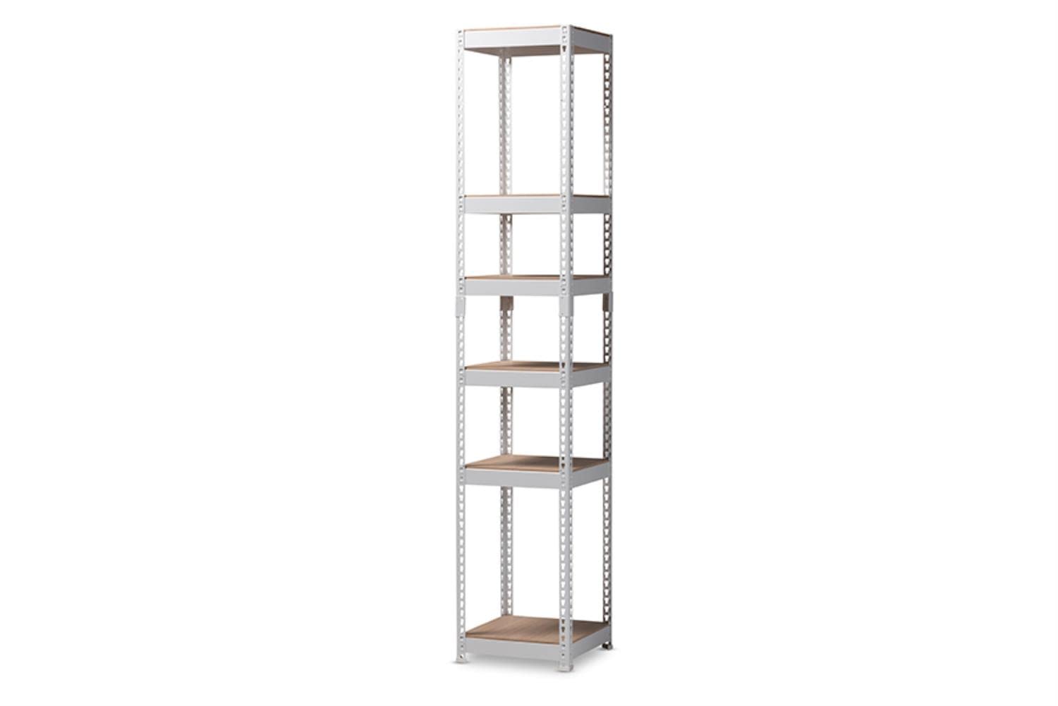 Baxton Studio Gavin Modern And Contemporary White Metal 5-Shelf Closet Storage Racking Organizer