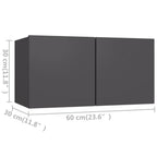 vidaXL TV Cabinet Set 3 Piece Home Living Room Furniture TV Stand HiFi Stereo Cabinet Media Unit Entertainment Center Gray Engineered Wood