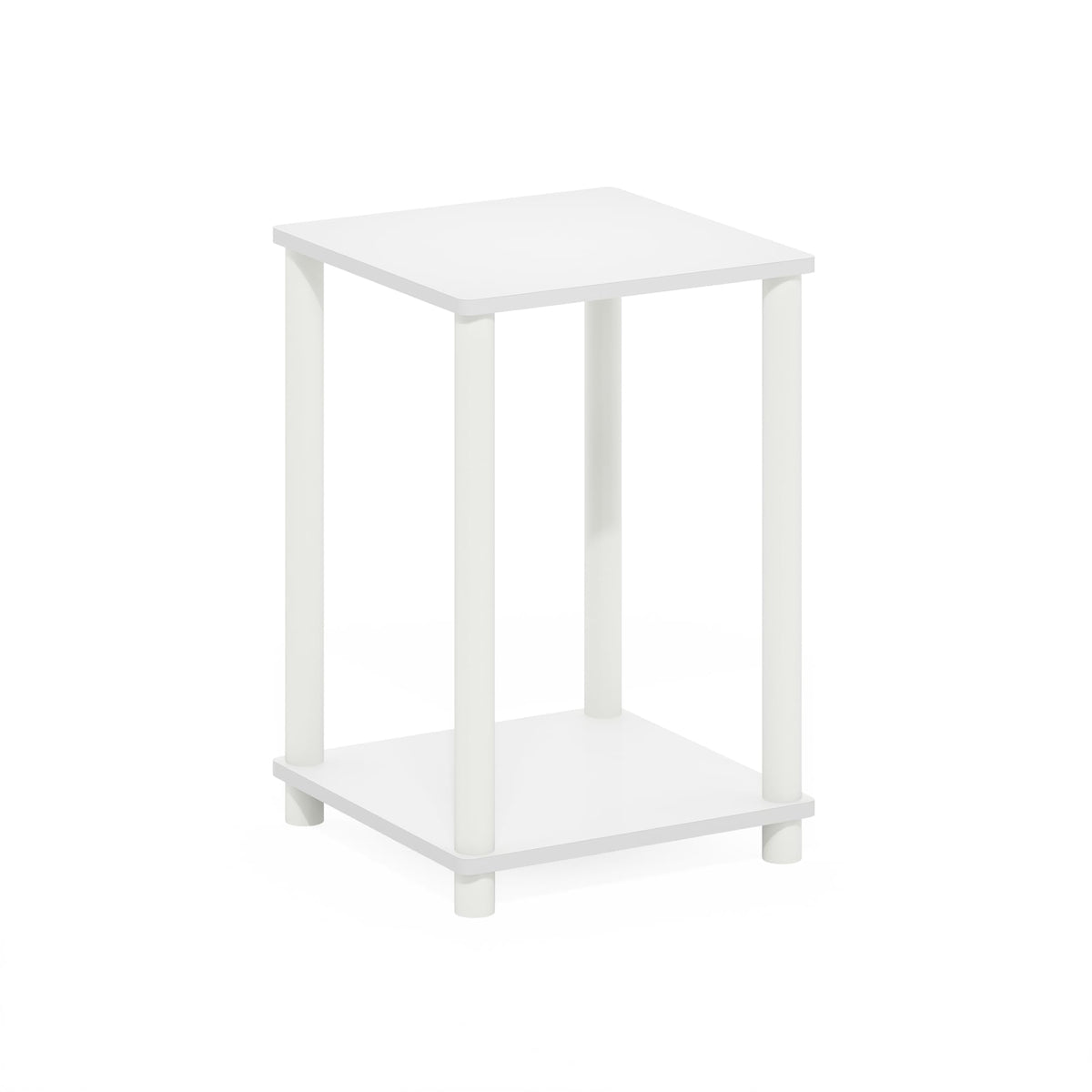 Furinno Turn-N-Tube Haydn End Table, White/White