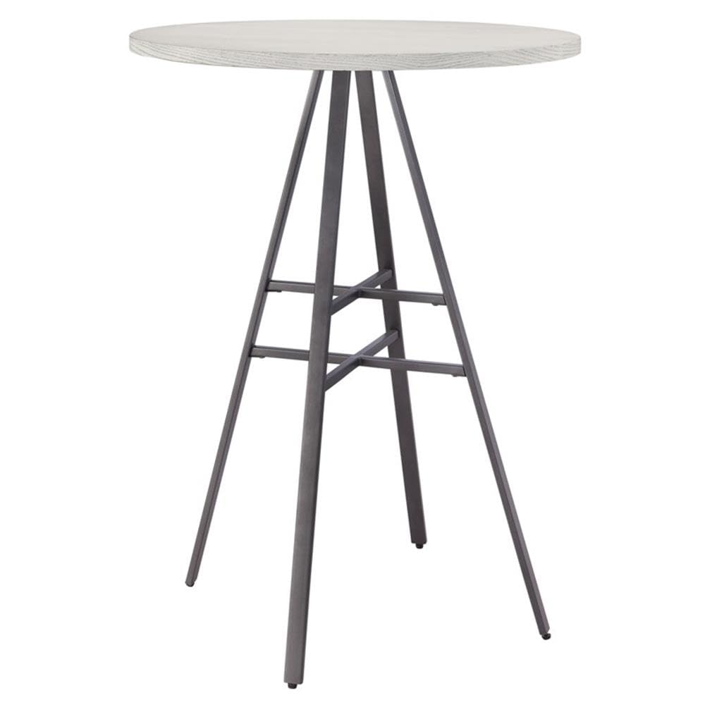 American Woodcrafters Jaidon 3-Piece Gray Metal Pub Height Table Set with Backless Swivel Stools