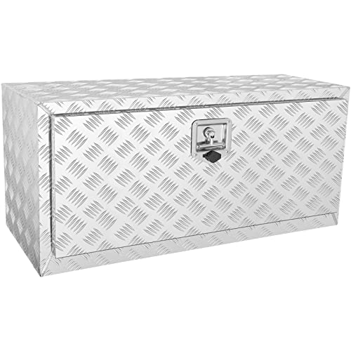 Vevor Underbody Truck Box, 36'17'18' Pickup Storage Box, Heavy Duty Aluminum Diamond Plate Tool Box With Lock And Keys, Water