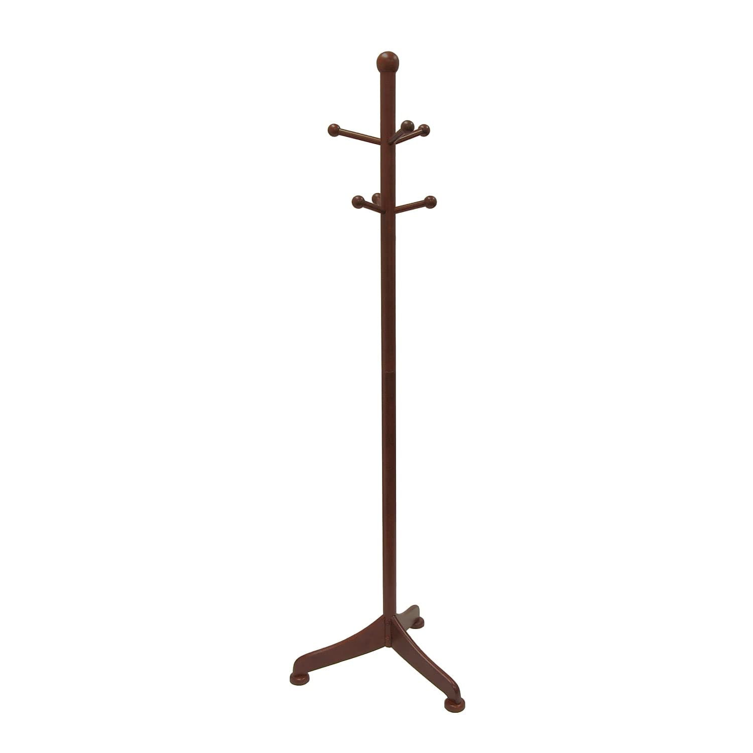 Winsome Wood Coat Tree With 6 Pegs, Antique Walnut (94672)