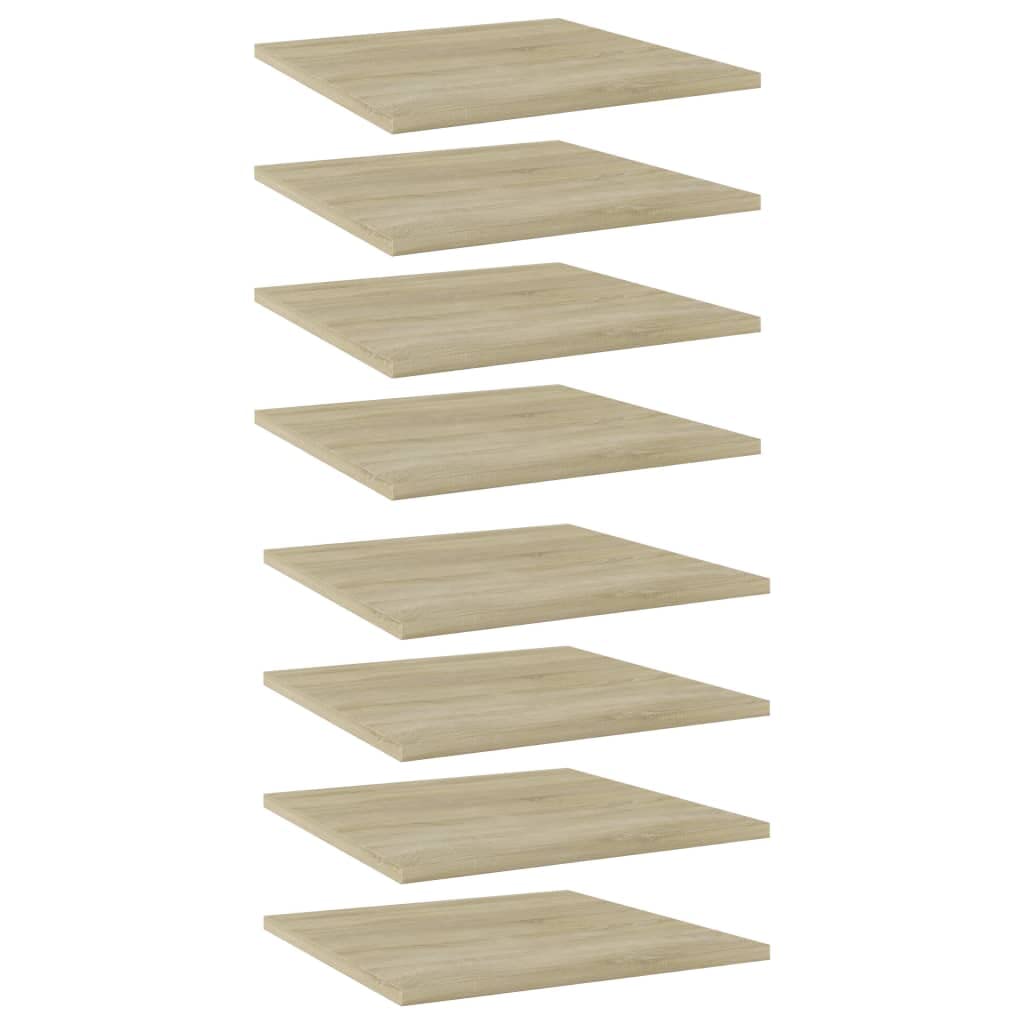 Bookshelf Boards 8 pcs Sonoma Oak 15.7&quot;x15.7&quot;x0.6&quot; Chipboard