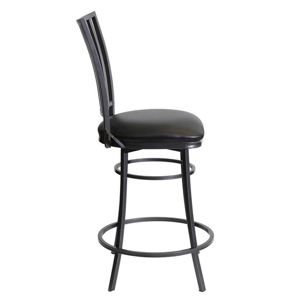 Steve Silver Stellan Swivel Stool Counter Chair, Gun Metal, for Kitchen, Dining Room, Full 360 Degree Swivel Seat, 19.46 x 18..11 x 38.58 in