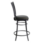 Steve Silver Stellan Swivel Stool Counter Chair, Gun Metal, for Kitchen, Dining Room, Full 360 Degree Swivel Seat, 19.46 x 18..11 x 38.58 in