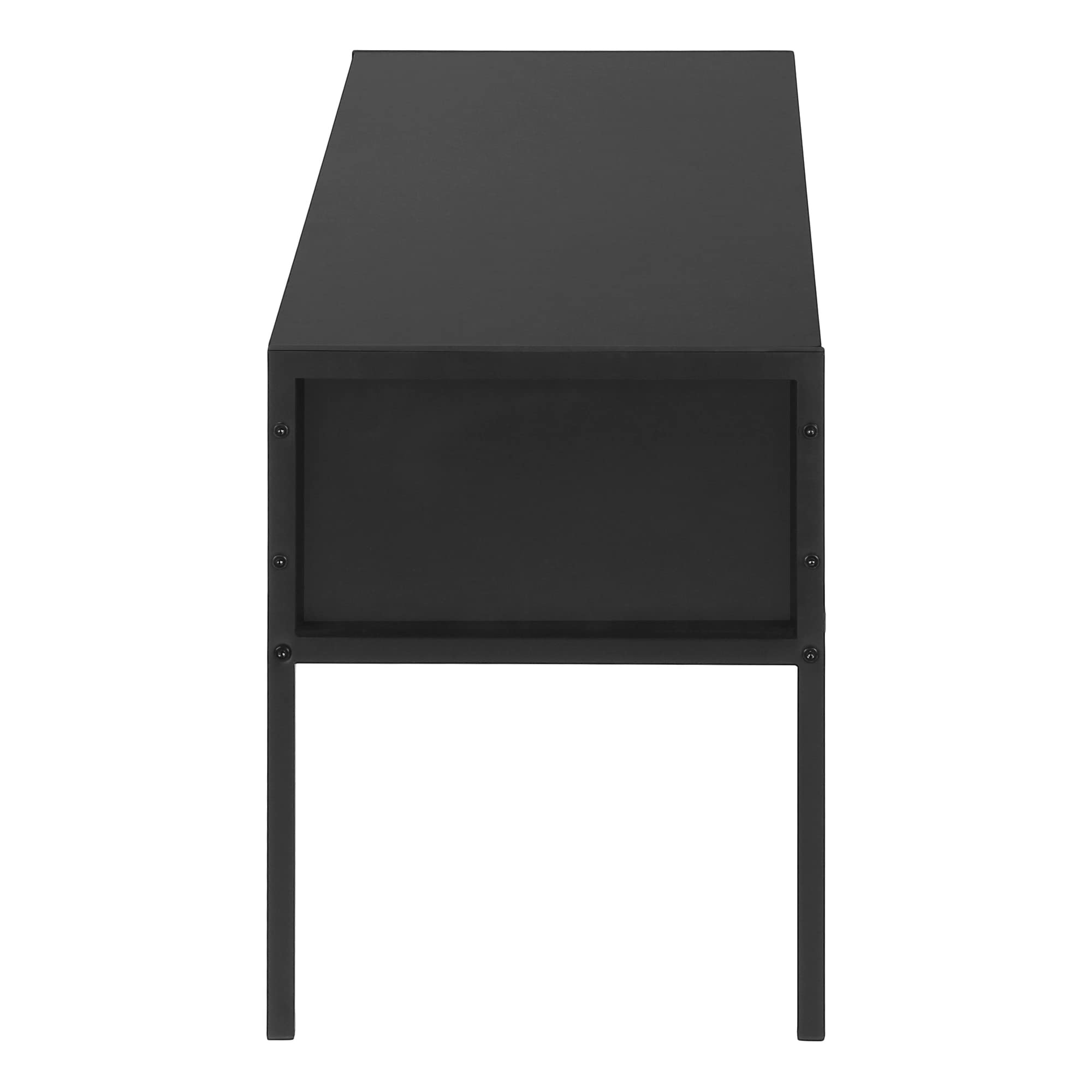 Monarch Specialties 2874 Tv Stand, 48 Inch, Console, Media Entertainment Center, Storage Drawer, Living Room, Bedroom, Laminate, Metal, Black, Contemporary Stand-48, 47.25&quot; L X 15.75&quot; W X 19.75&quot; H