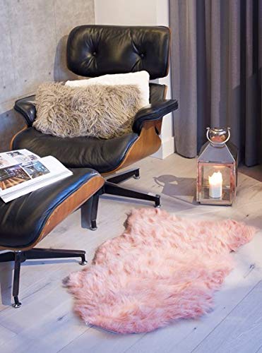 HomeRoots Decor 2' x 3' Dusty Rose Faux Sheepskin Area Rug