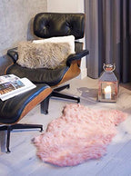 HomeRoots Decor 2' x 3' Dusty Rose Faux Sheepskin Area Rug