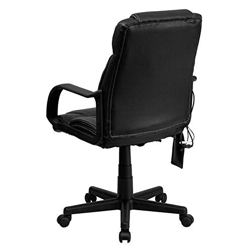 Flash Furniture 690P High Back Leather Massaging Executive Office Chair, Black