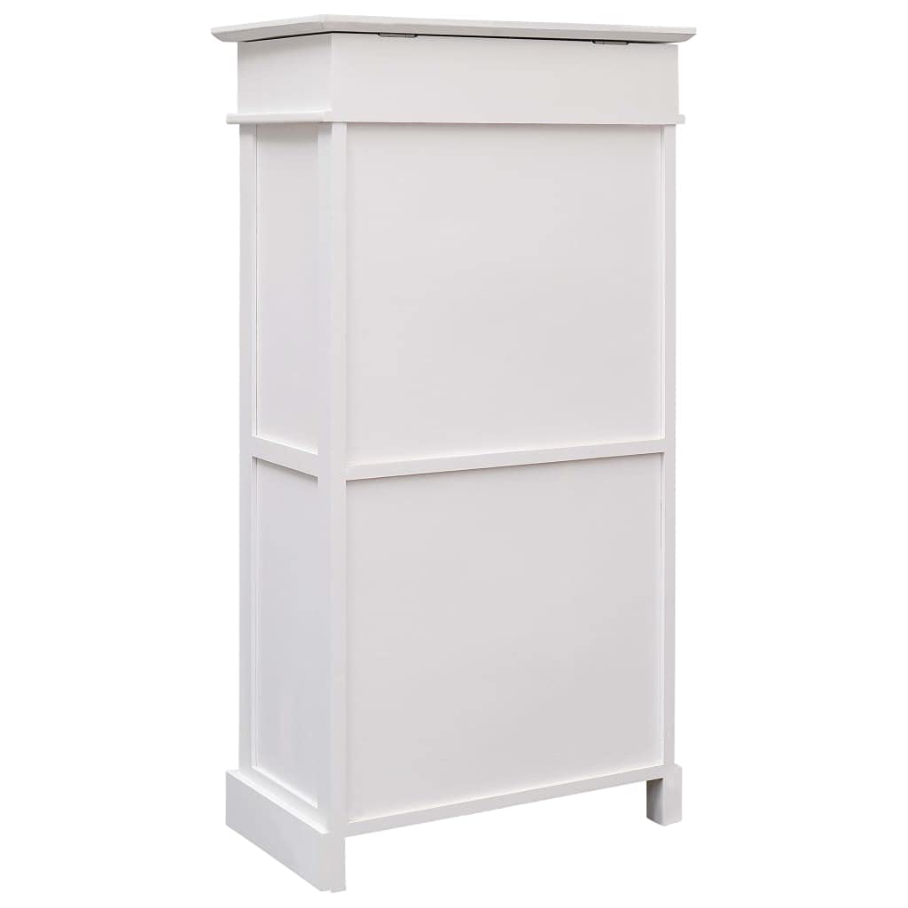 vidaXL Shoe Cabinet - Sleek White - Paulownia Wood and MDF Construction - Capable of Storing 10 Pairs of Shoes - Extra Storage for Shoe Accessories - Easy to Assemble