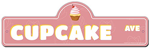 Cupcake Street Sign | Indoor/Outdoor | Funny Home D  Cor For Garages, Living Rooms, Bedroom, Offices | Signmission Personalized