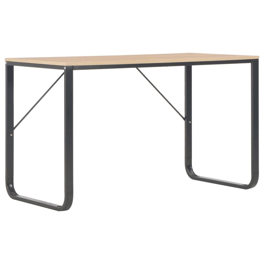 vidaXL Industrial Design - Space-Saving Computer Desk in Black and Oak – Engineered Wood and Powder-Coated Metal – Large Working Area – Versatile and Sturdy