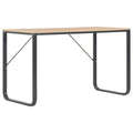 vidaXL Industrial Design - Space-Saving Computer Desk in Black and Oak – Engineered Wood and Powder-Coated Metal – Large Working Area – Versatile and Sturdy