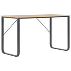vidaXL Industrial Design - Space-Saving Computer Desk in Black and Oak – Engineered Wood and Powder-Coated Metal – Large Working Area – Versatile and Sturdy