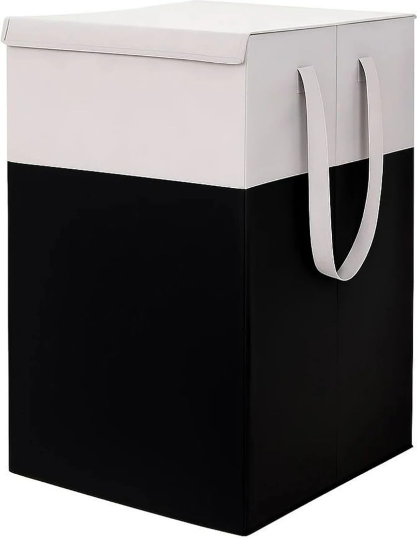 Raj Bag Laundry Basket, NonWoven, 75 L, for Clothes Storage (Black,Grey)