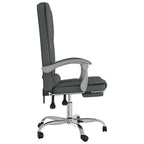 vidaXL Dark Gray Massage Reclining Office Chair - Adjustable Backrest and Height, Swivel Design with Rolling Castors, Metal and Plywood Frame