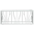 vidaXL Stainless Steel and Glass Coffee Table - Modern Silver Rectangular Side Table for Living Room - Durable, Rust-Resistant, and Easy to Clean