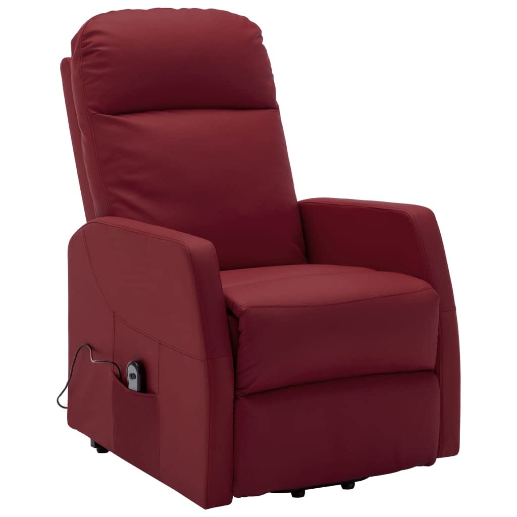 vidaXL Stand-up Recliner Wine Red Faux Leather