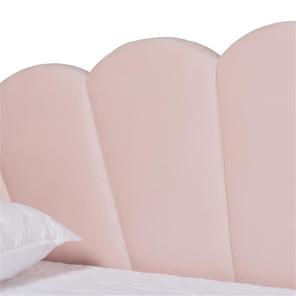 Baxton Studio Timila Light Pink Velvet Fabric Upholstered Full Size Daybed