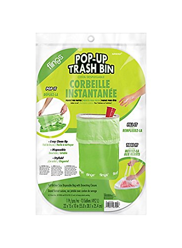 Flings Kiwi Trash & Recycling Bins - 13-Gallon (1 Pc.) - Perfect For Parties, Events & Home - Convenient Solution
