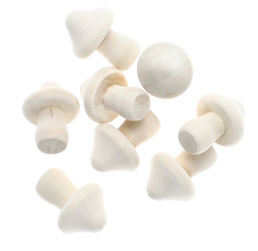 Unfinished Wood 3D Autumn Pieces - 8 Count (Mushroom)