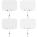Sign Holder With Clamp, 5.8 X 11 Inch Clip-On Style Double Head Display Clips Large Chalkboard Signs, White Erasable Plastic Foo
