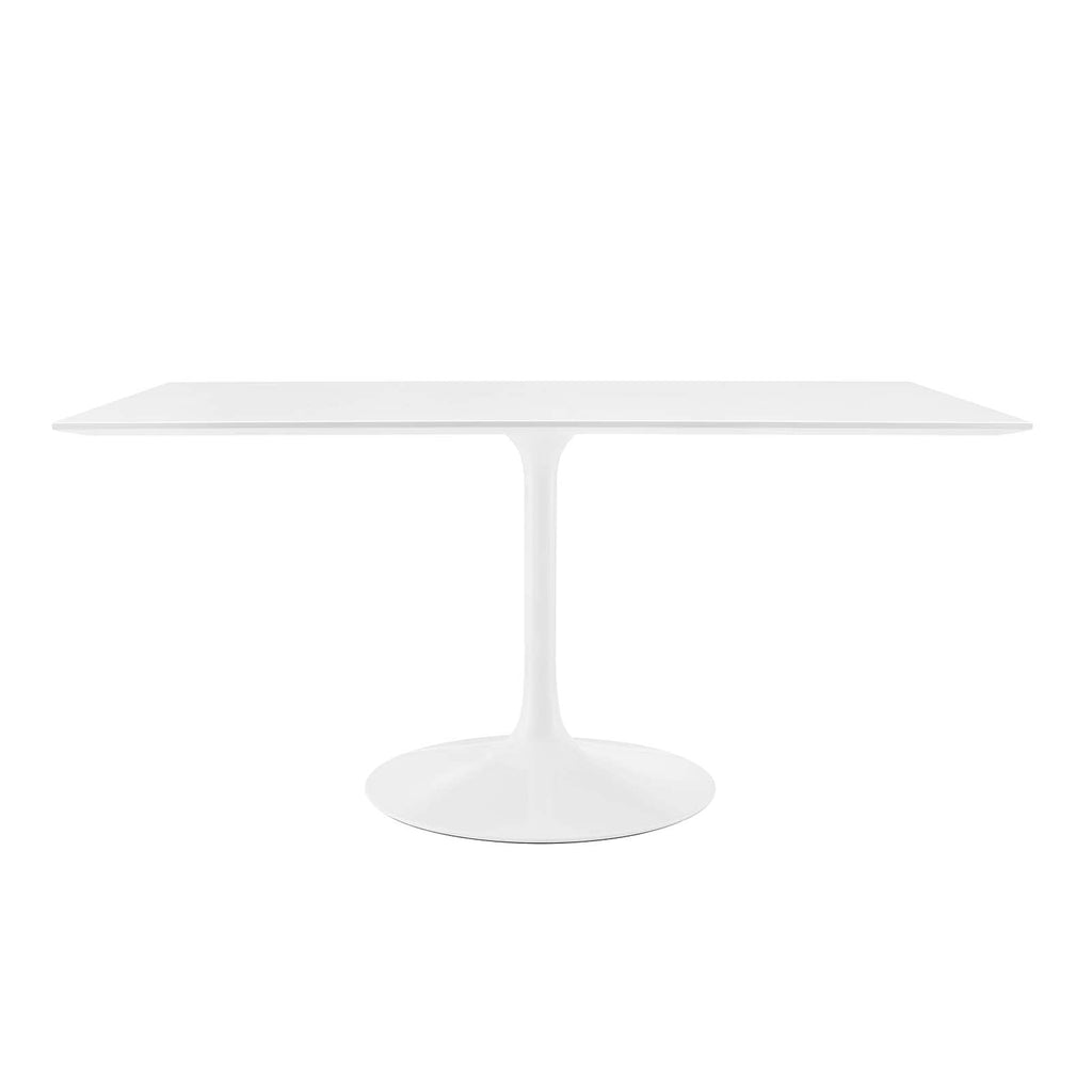 Modway Lippa 60" Mid-Century Modern Dining Table With Rectangle Top And Pedestal Base In White