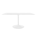 Modway Lippa 60" Mid-Century Modern Dining Table With Rectangle Top And Pedestal Base In White