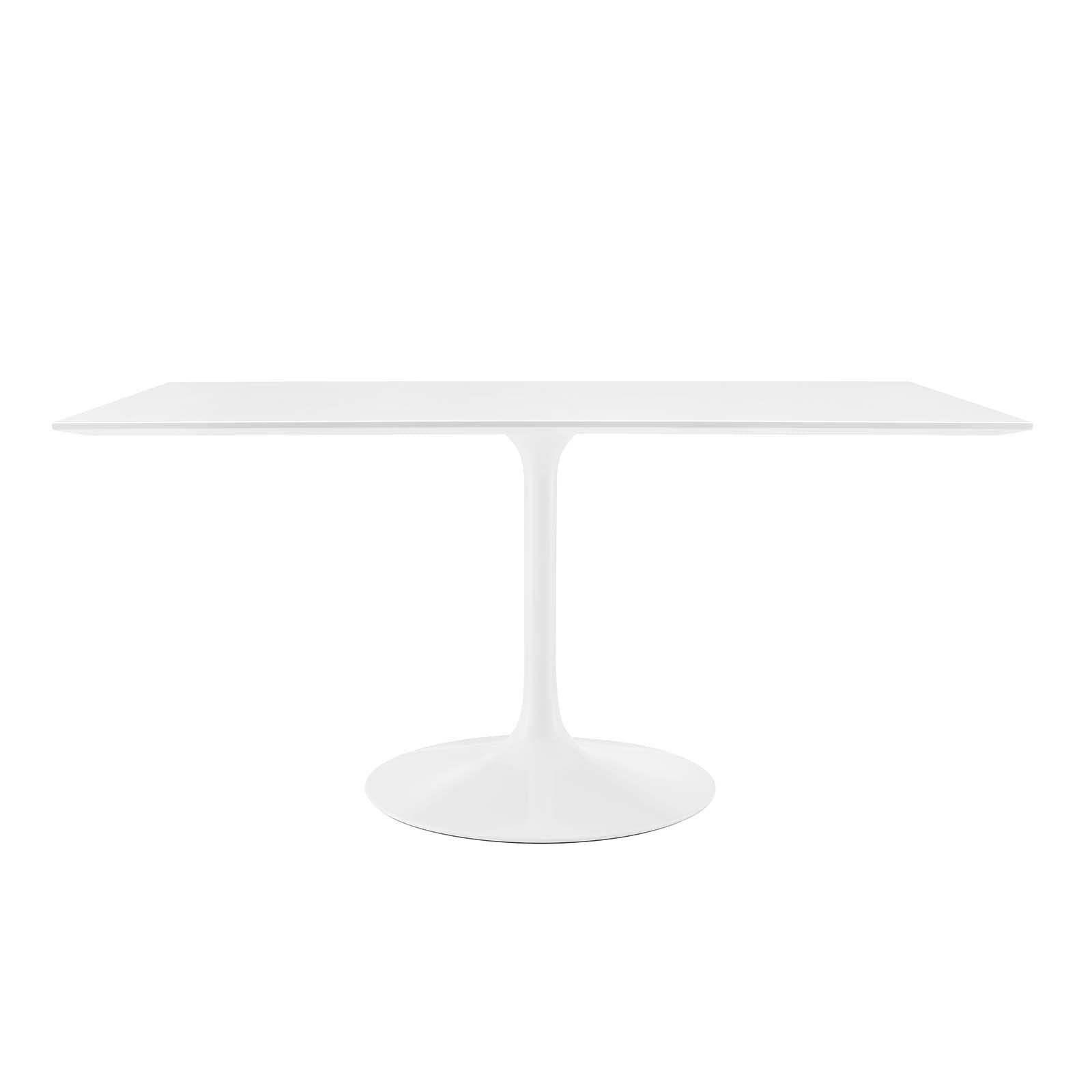 Modway Lippa 60" Mid-Century Modern Dining Table With Rectangle Top And Pedestal Base In White