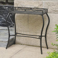 Valencia Resin Wicker/Steel Rectangular Plant Table -Black