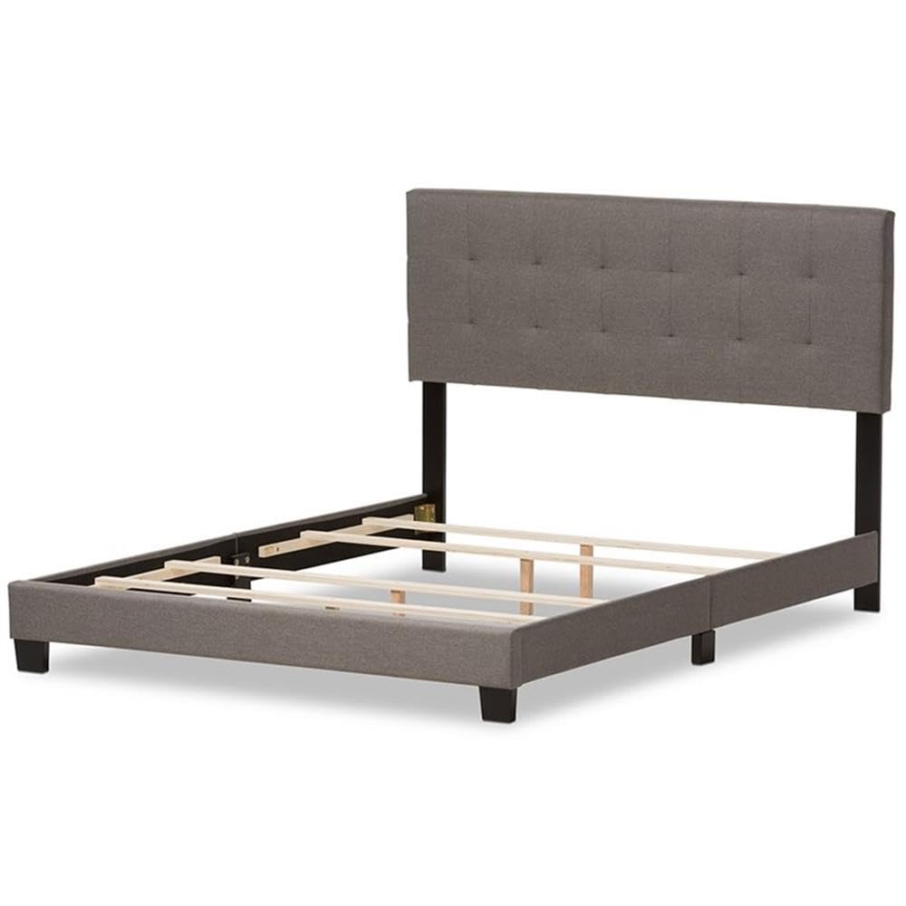 Baxton Studio Brookfield Grid-Tufting Bed Grey/Queen