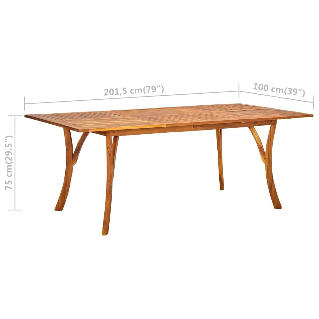 vidaXL Outdoor Dining Table, Patio Table, Garden Table Furniture for Front Porch Deck Lawn Backyard Terrace, Farmhouse Style, Solid Acacia Wood