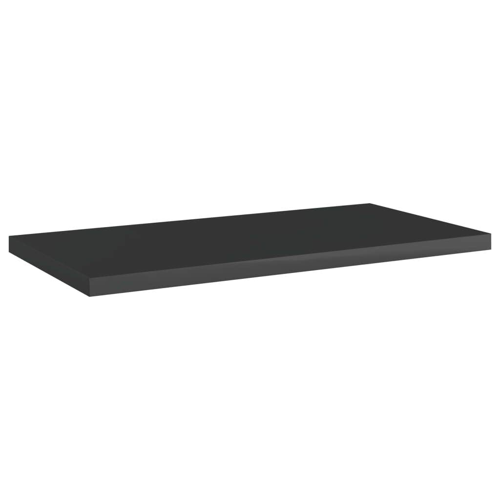 vidaXL High Gloss Black Bookshelf Boards, Compact and Sleek Storage Solution, 4 pcs Engineered Wood