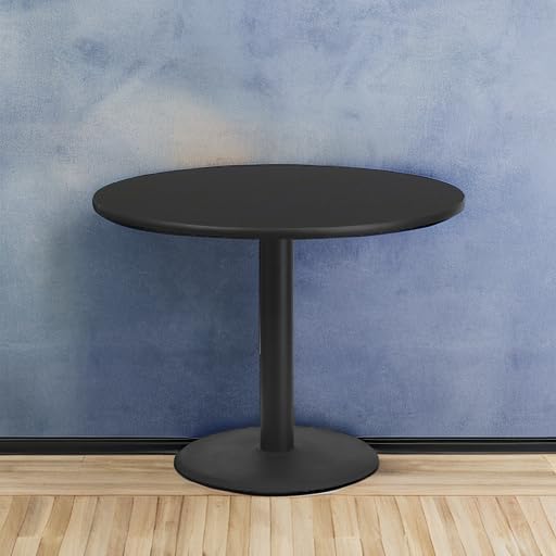 Flash Furniture Stiles 42'' Round Black Laminate Table Top with 24'' Round Table Height Base