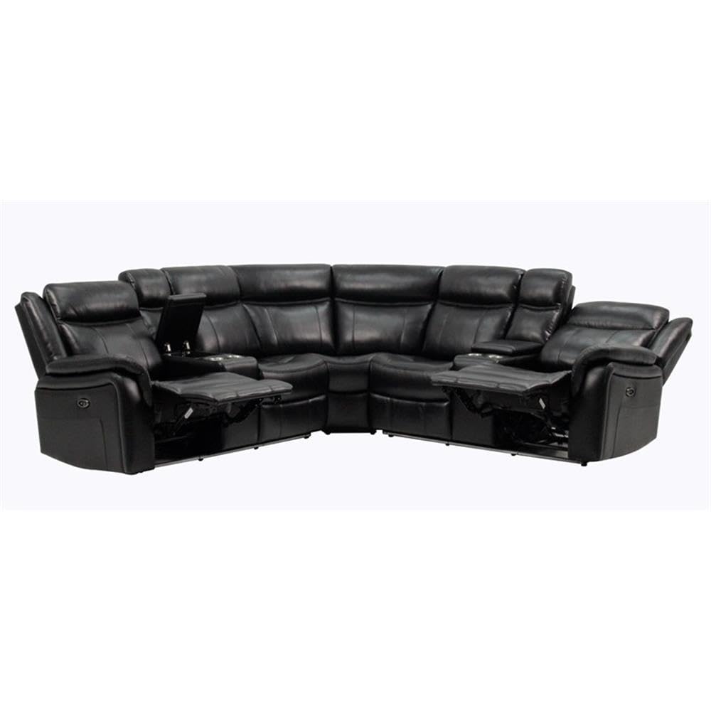 Global Furniture Usa Black Sofa Sectional - Thumbnail 2