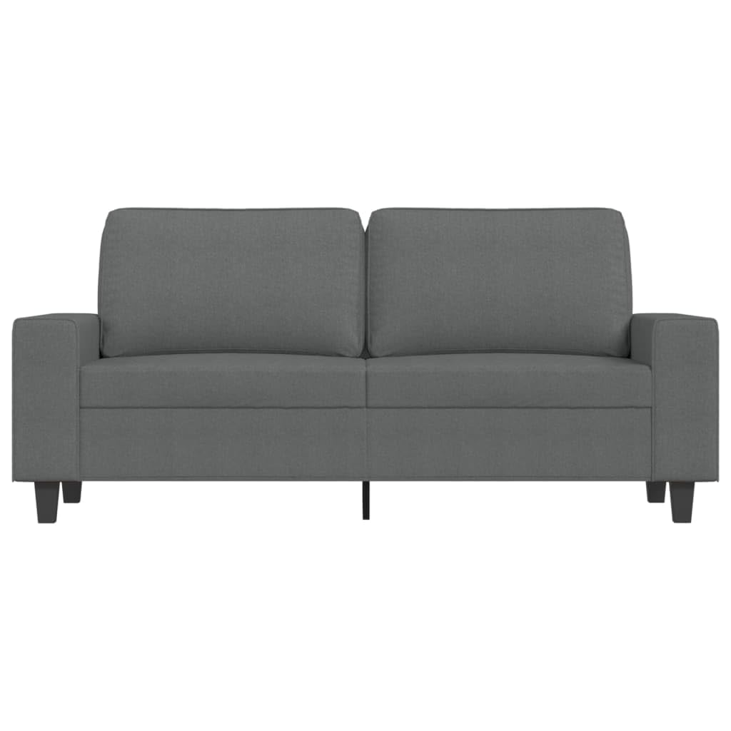 vidaXL 2-Seater Fabric Sofa – Simple and Modern Design, Comfortable Heavy-Duty Dark Gray Couch – Ideal for Living Room, Lounge, Office