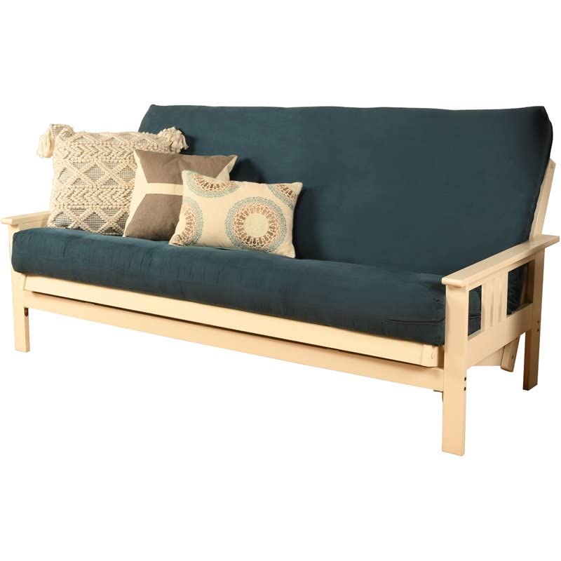 Kodiak Furniture Monterey Antique White Sofa with Suede Blue Mattress