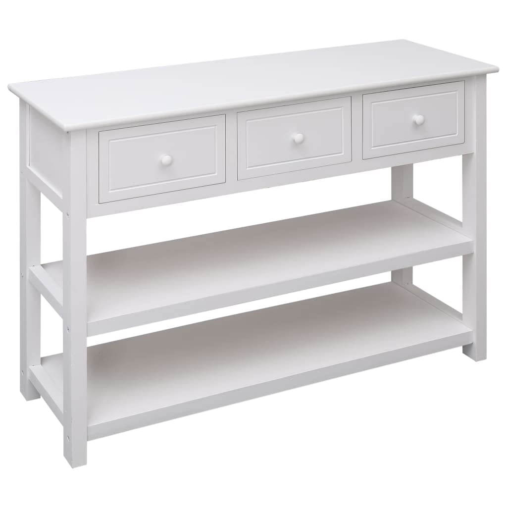 vidaXL Sideboard Console Side Storage Stand Cabinet Chest Buffet Entryway Hallway Living Room Home Wine Rack Wooden Stand Furniture White Wood