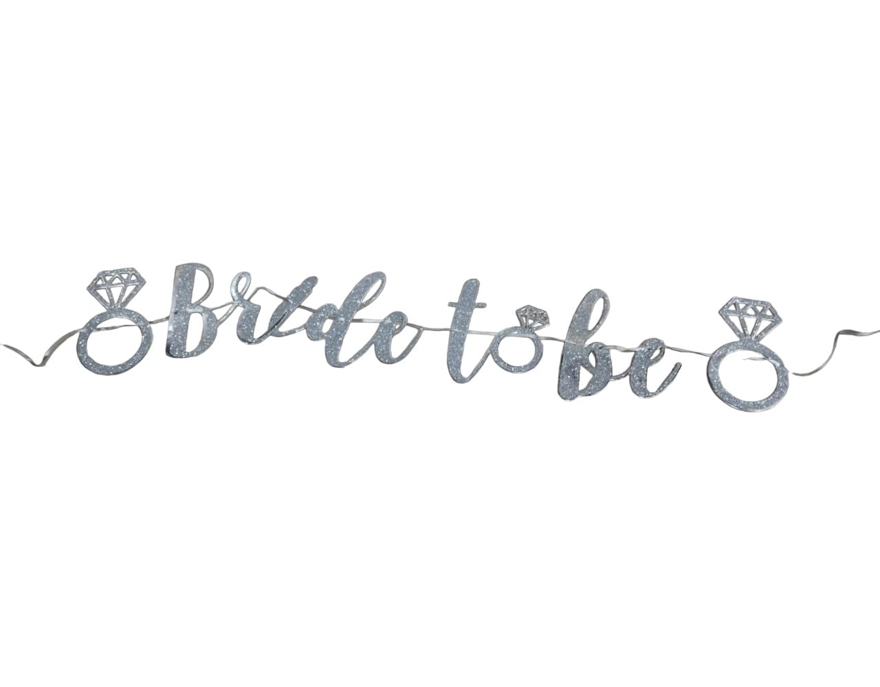 Party Crave Cursive Bride To Be Glitter Banner(9 Glitter Letters) With 1 Ribbon Roll For Theme Party Decoration Supplies(Pack Of
