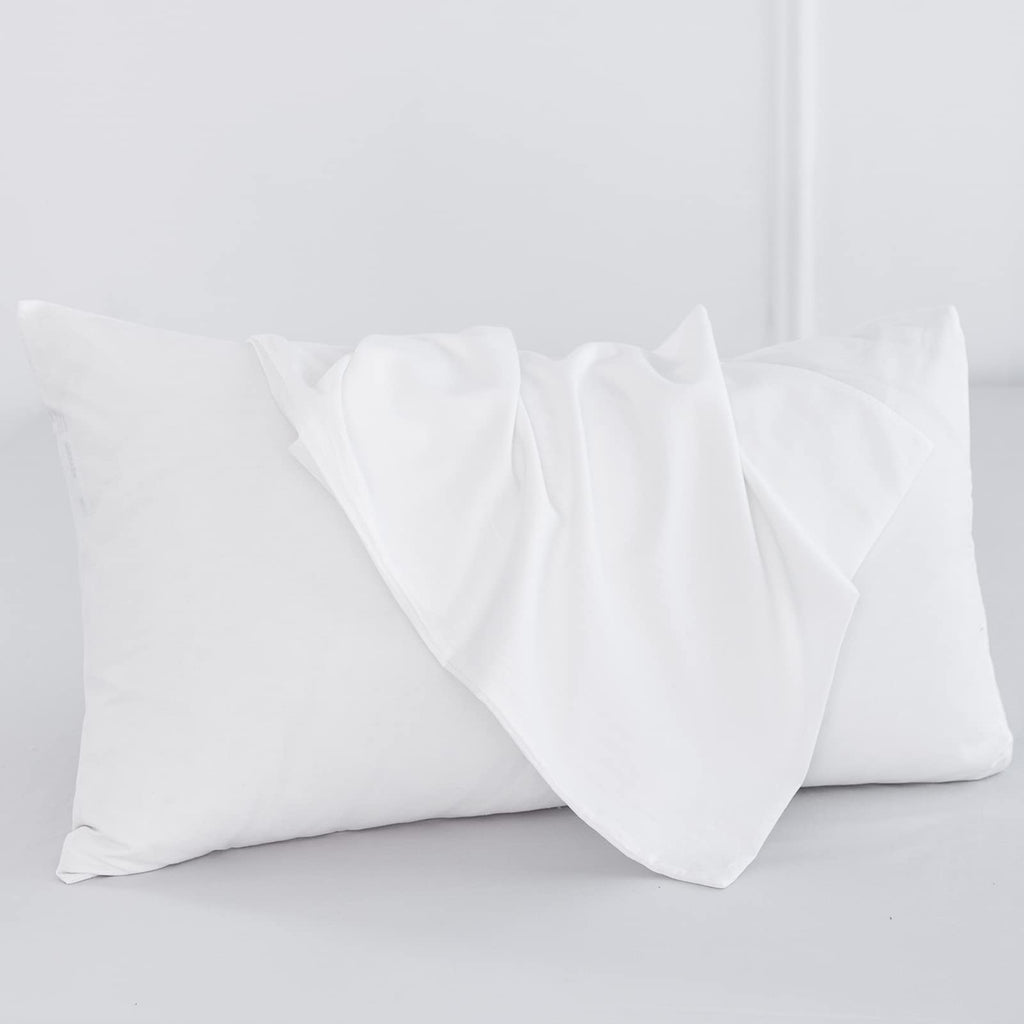 Moomee Bedding Pillowcases Pack Of 2 100% Washed Cotton Linen Like Textured Breathable Durable Soft Comfy (Off White, Standard)