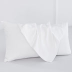 Moomee Bedding Pillowcases Pack Of 2 100% Washed Cotton Linen Like Textured Breathable Durable Soft Comfy (Off White, King)