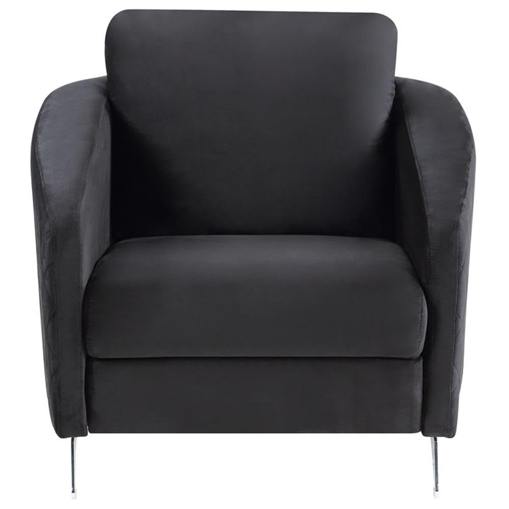 Lilola Home Sofia Black Velvet Modern Chic Accent Armchair