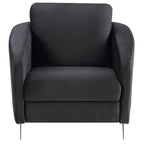 Lilola Home Sofia Black Velvet Modern Chic Accent Armchair
