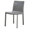 New Pacific Direct Gervin Recycled Leather Chair,Anthracite Legs,Anthracite Gray,Set Of 2