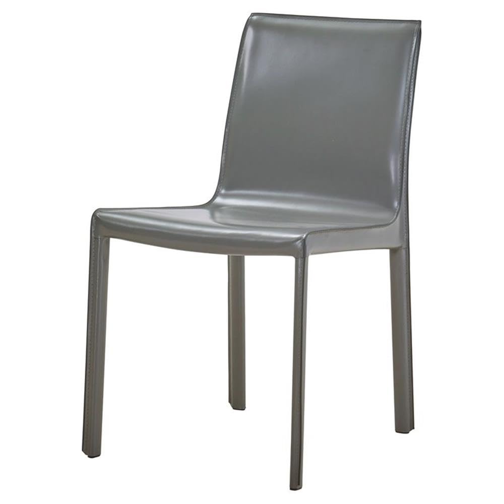 New Pacific Direct Gervin Recycled Leather Chair,Anthracite Legs,Anthracite Gray,Set Of 2