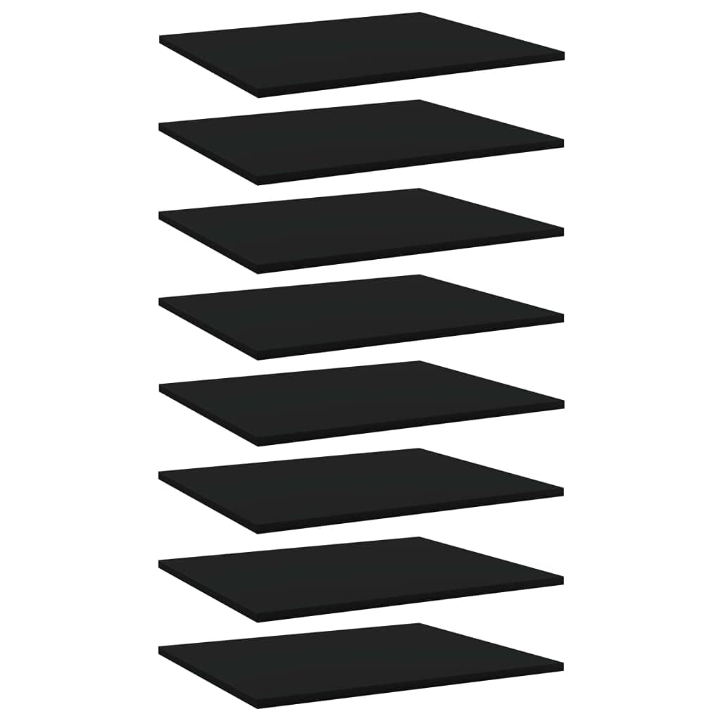 Bookshelf Boards 8 pcs Black 23.6&quot;x19.7&quot;x0.6&quot; Chipboard