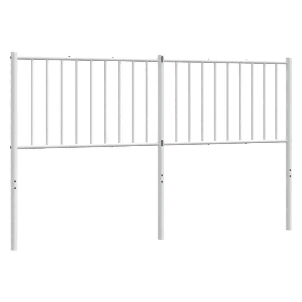 vidaXL Metal Headboard – White Steel Construction with Stable Legs – Easy-to-Install Back Support Providing Bedroom Furniture