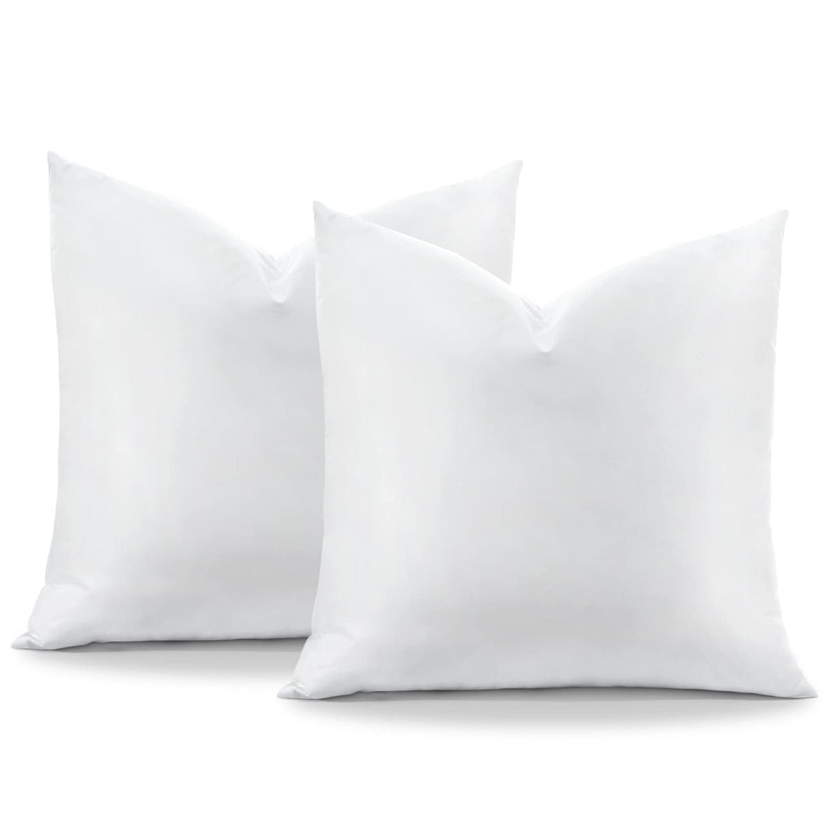 Otostar Pack Of 2 Down And Feather Throw Pillow Inserts, 20 X 20 Soft Fluffy Square Pillow Inserts With 100% Cotton Cover Decora