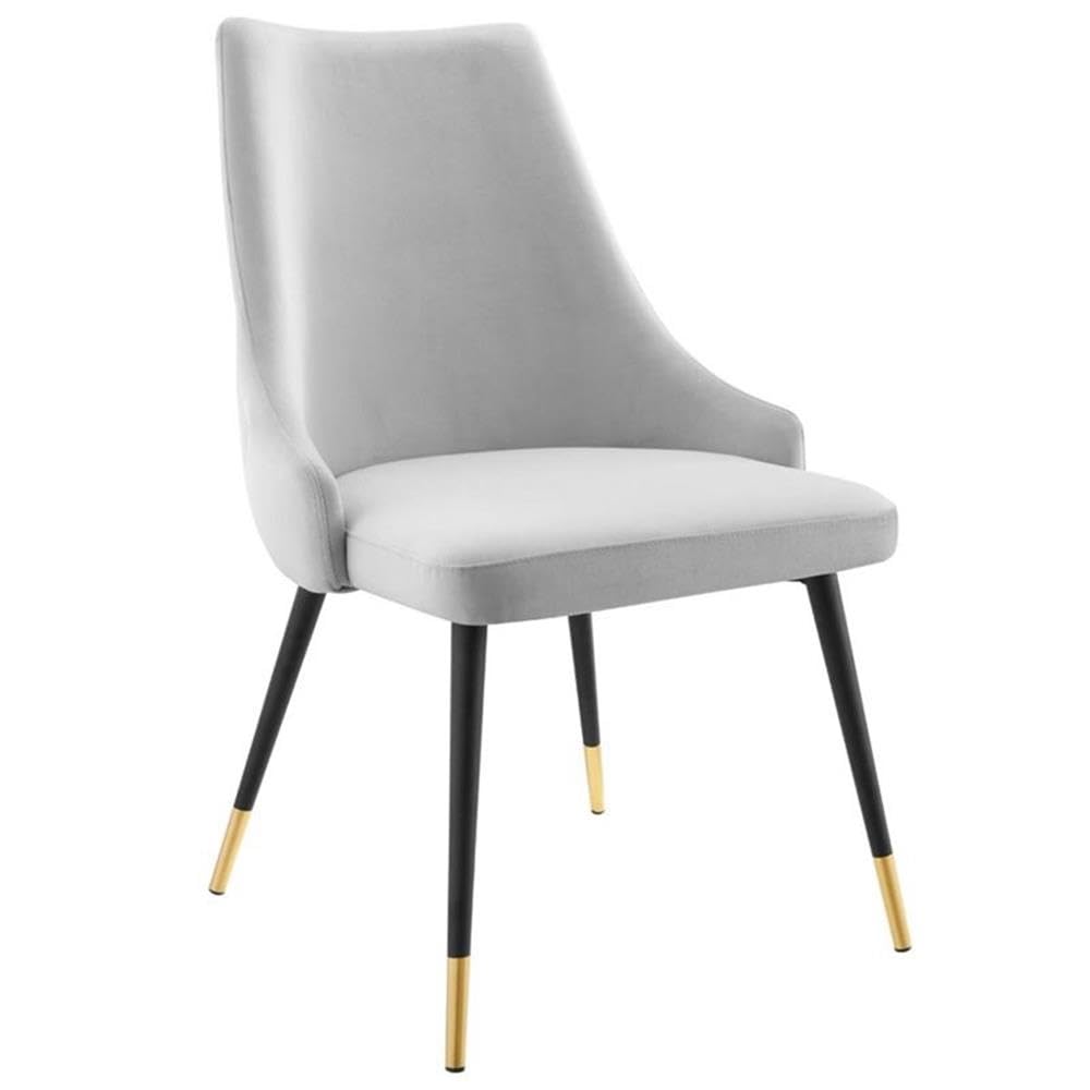 Modway EEI-3907-LGR Adorn Tufted Performance Velvet Dining Side Chair, Light Gray