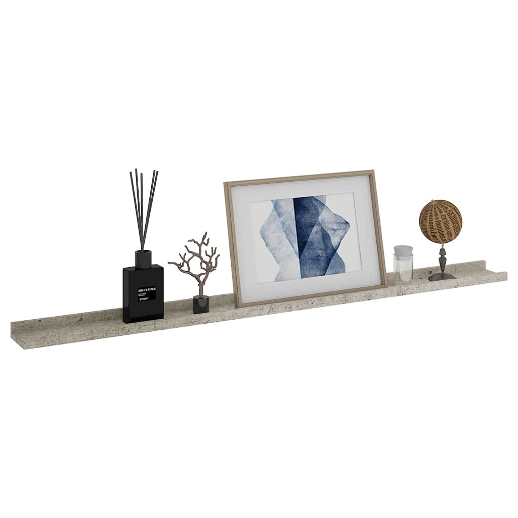 Furniking Wall Shelves 2 pcs Concrete Gray 45.3"x3.5"x1.2"